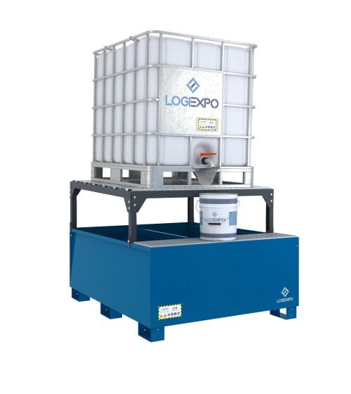 VASCA DI RACCOLTA PER CISTERNETTA IBC con supporto inclinato