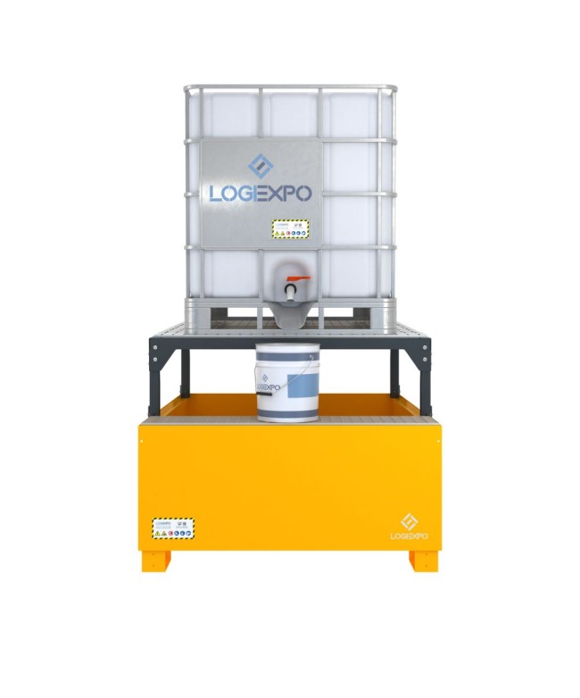 VASCA DI RACCOLTA PER CISTERNETTA IBC con supporto inclinato