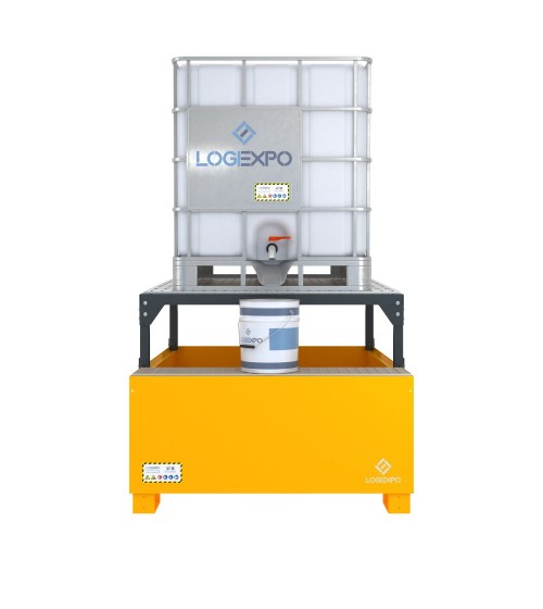 VASCA DI RACCOLTA PER CISTERNETTA IBC con supporto inclinato