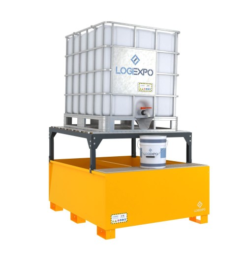 VASCA DI RACCOLTA PER CISTERNETTA IBC con supporto inclinato