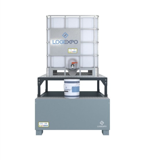 VASCA DI RACCOLTA PER CISTERNETTA IBC con supporto inclinato