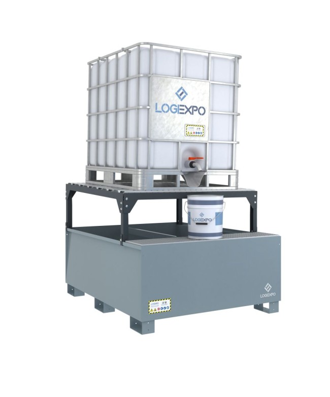 VASCA DI RACCOLTA PER CISTERNETTA IBC con supporto inclinato