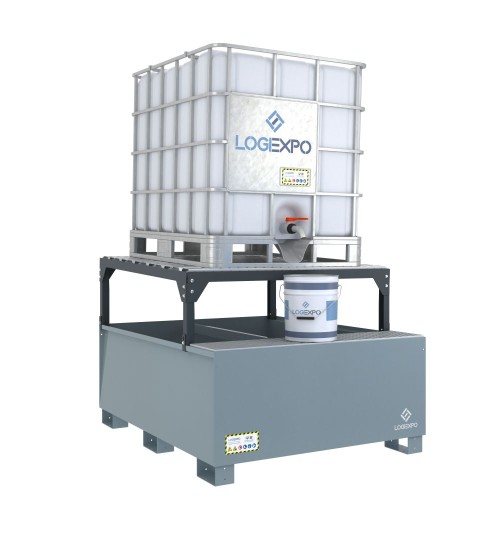 VASCA DI RACCOLTA PER CISTERNETTA IBC con supporto inclinato