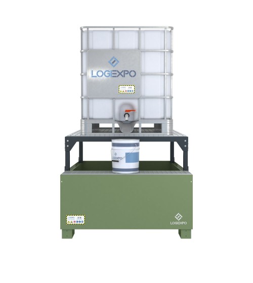 VASCA DI RACCOLTA PER CISTERNETTA IBC con supporto inclinato