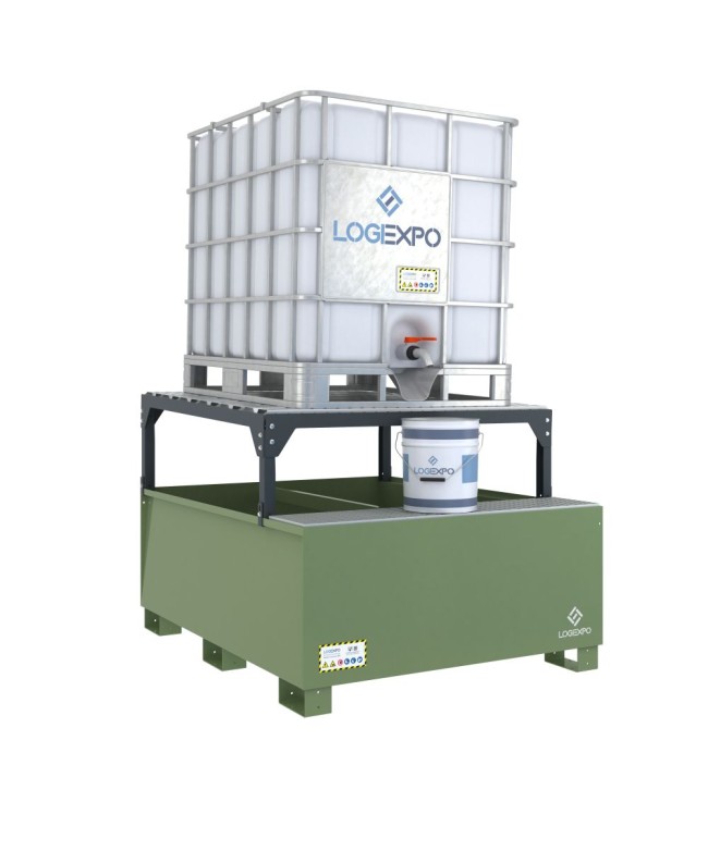 VASCA DI RACCOLTA PER CISTERNETTA IBC con supporto inclinato