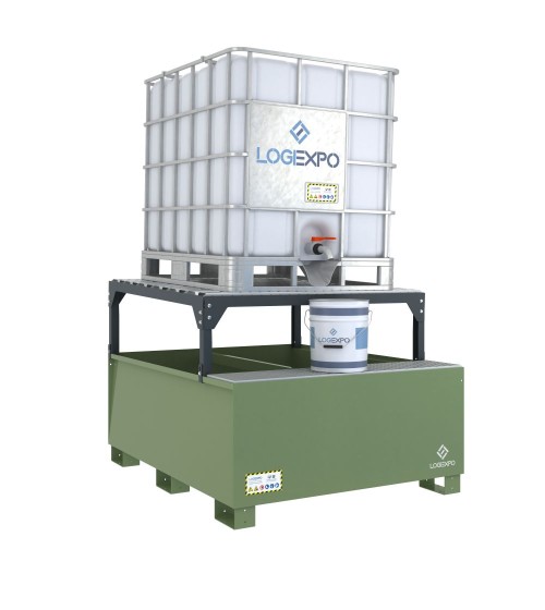 VASCA DI RACCOLTA PER CISTERNETTA IBC con supporto inclinato