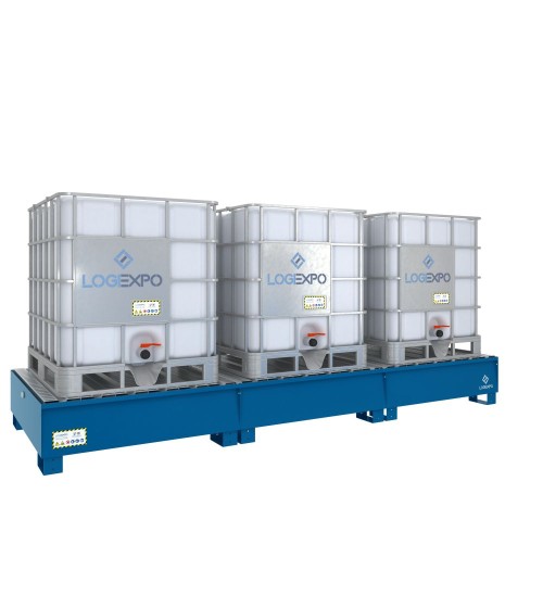 VASCA DI CONTENIMENTO MODULARE per 3 Cisternette IBC da 1000 litri