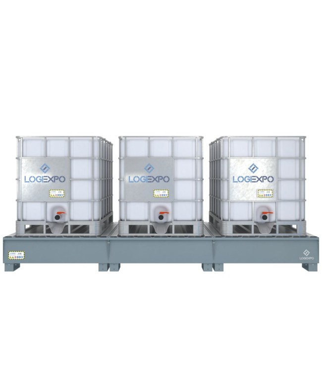 VASCA DI CONTENIMENTO MODULARE per 3 Cisternette IBC da 1000 litri