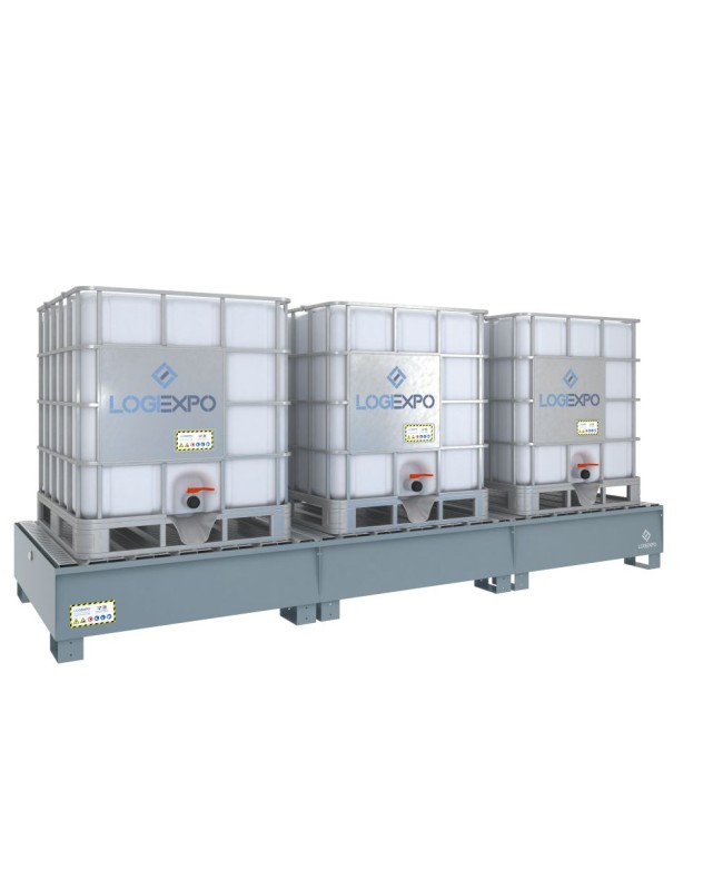 VASCA DI CONTENIMENTO MODULARE per 3 Cisternette IBC da 1000 litri