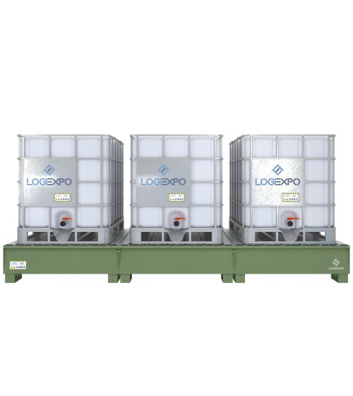 VASCA DI CONTENIMENTO MODULARE per 3 Cisternette IBC da 1000 litri