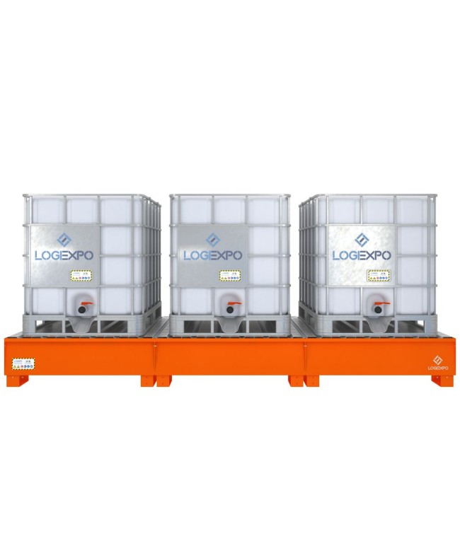 VASCA DI CONTENIMENTO MODULARE per 3 Cisternette IBC da 1000 litri