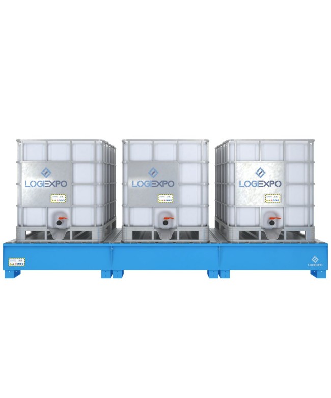 VASCA DI CONTENIMENTO MODULARE per 3 Cisternette IBC da 1000 litri