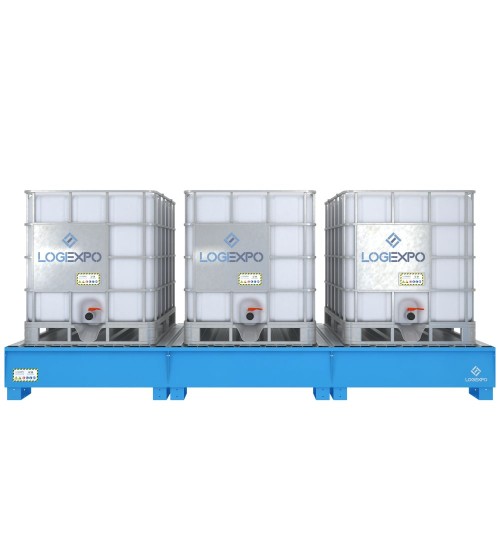 VASCA DI CONTENIMENTO MODULARE per 3 Cisternette IBC da 1000 litri