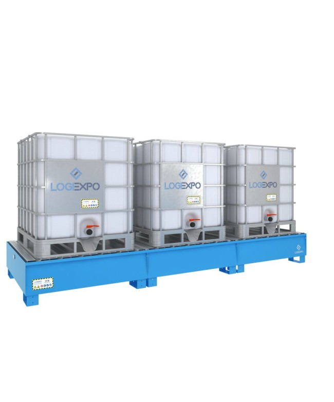 VASCA DI CONTENIMENTO MODULARE per 3 Cisternette IBC da 1000 litri