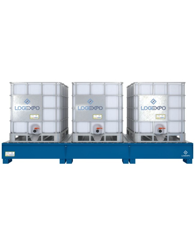 VASCA DI CONTENIMENTO MODULARE per 3 Cisternette IBC da 1000 litri
