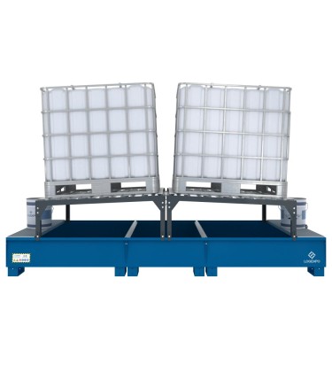 VASCA DI RACCOLTA CON SUPPORTI INCLINATI per 2 Cisternette IBC 2