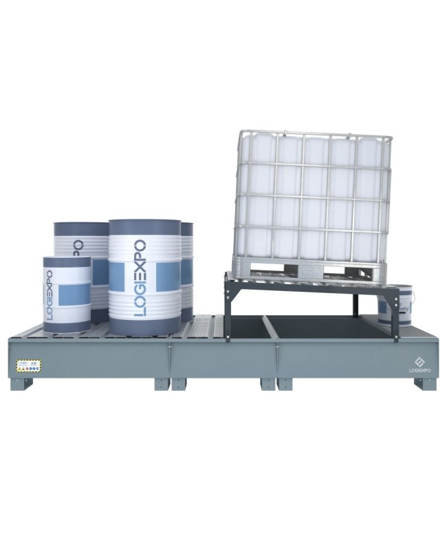 VASCA DI RACCOLTA per 1 Cisternetta IBC 1000 litri e 4 Fusti 200 litri