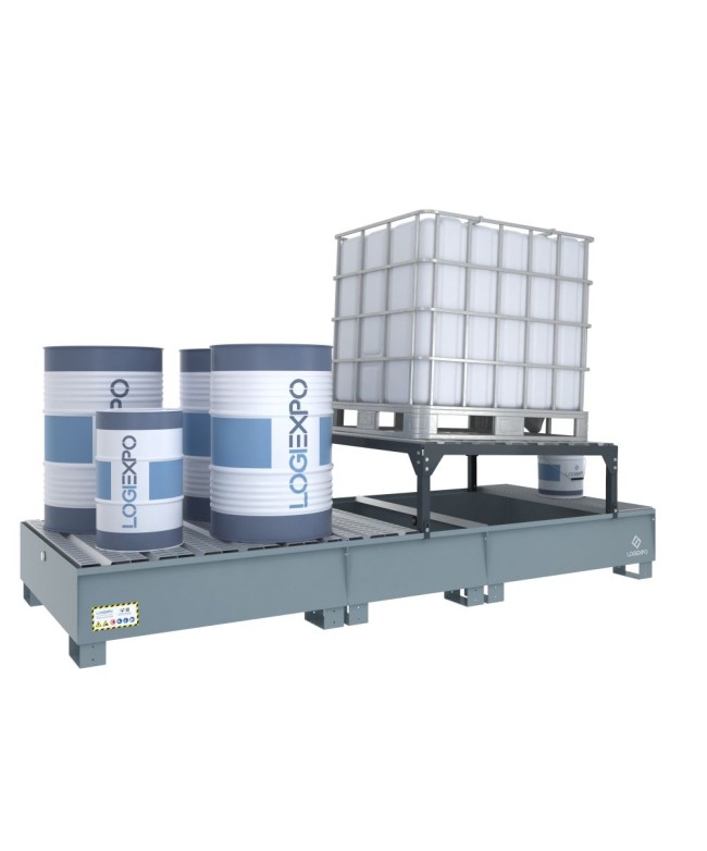 VASCA DI RACCOLTA per 1 Cisternetta IBC 1000 litri e 4 Fusti 200 litri