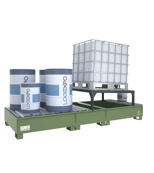 VASCA DI RACCOLTA per 1 Cisternetta IBC 1000 litri e 4 Fusti 200 litri