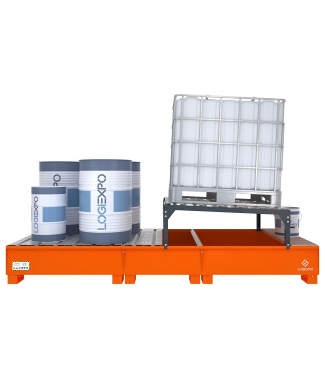 VASCA DI RACCOLTA per 1 Cisternetta IBC 1000 litri e 4 Fusti 200 litri