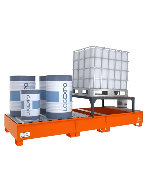 VASCA DI RACCOLTA per 1 Cisternetta IBC 1000 litri e 4 Fusti 200 litri