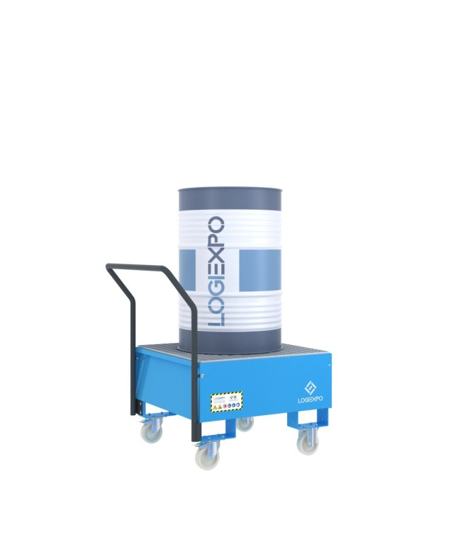 CARRELLO CON VASCA per 1 Fusto da 200 litri