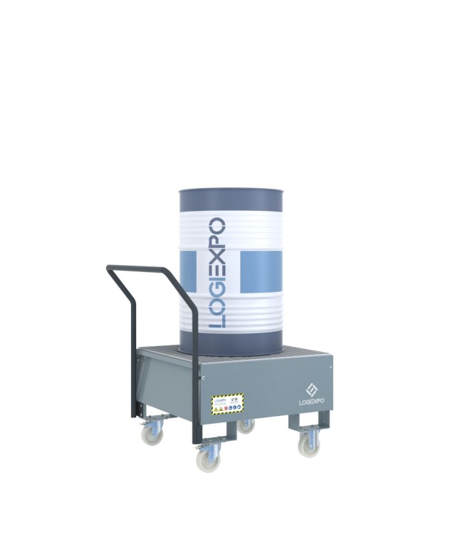 CARRELLO CON VASCA per 1 Fusto da 200 litri