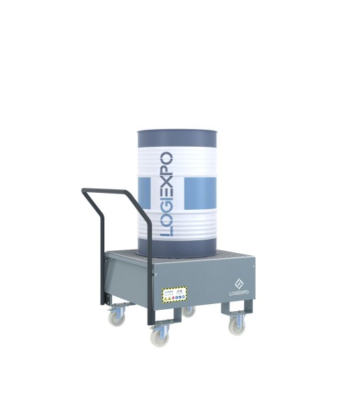 CARRELLO CON VASCA per 1 Fusto da 200 litri