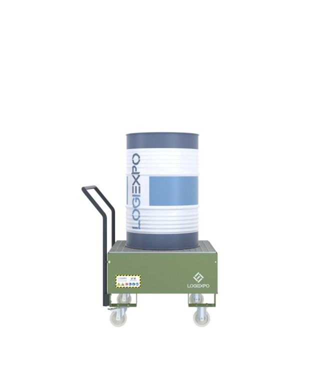 CARRELLO CON VASCA per 1 Fusto da 200 litri