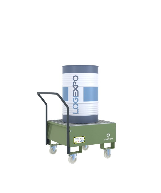 CARRELLO CON VASCA per 1 Fusto da 200 litri