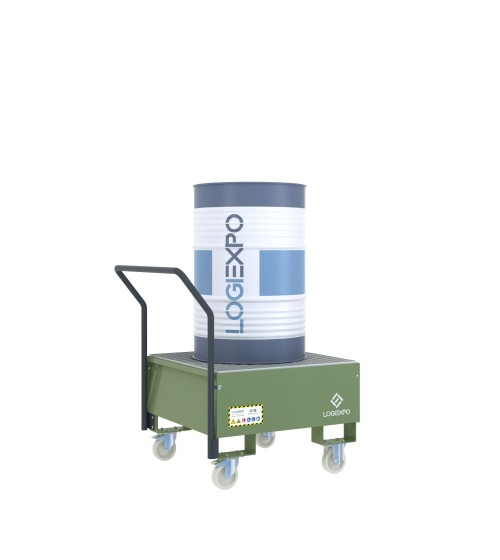 CARRELLO CON VASCA per 1 Fusto da 200 litri