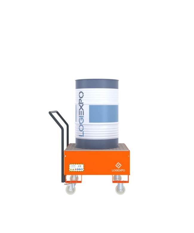 CARRELLO CON VASCA per 1 Fusto da 200 litri