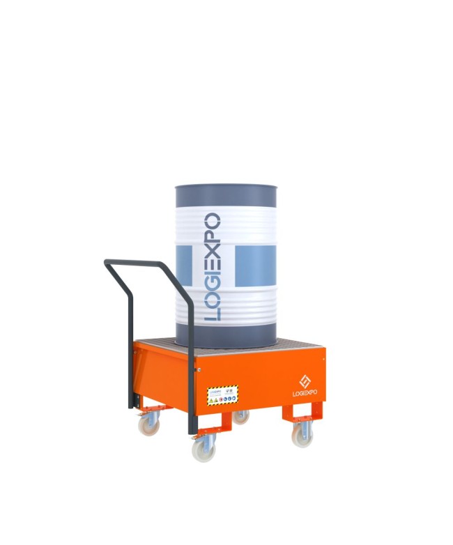 CARRELLO CON VASCA per 1 Fusto da 200 litri