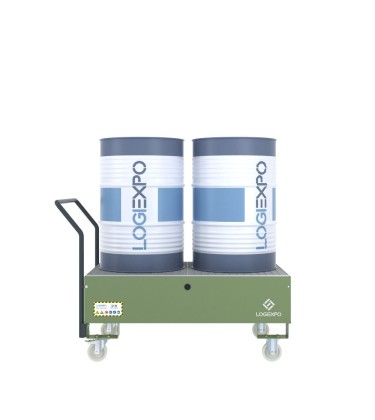 CARRELLO CON VASCA per 2 Fusti da 200 litri 2