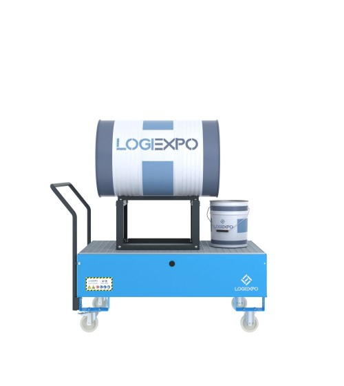 CARRELLO CON VASCA E SUPPORTO per Fusto da 200 litri
