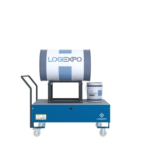 CARRELLO CON VASCA E SUPPORTO per Fusto da 200 litri