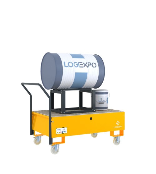 CARRELLO CON VASCA E SUPPORTO per Fusto da 200 litri