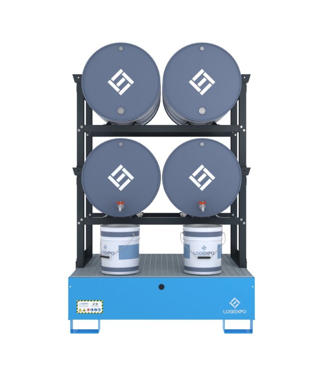 VASCA DI CONTENIMENTO per 4 Fusti da 200 litri disposti in orizzontale