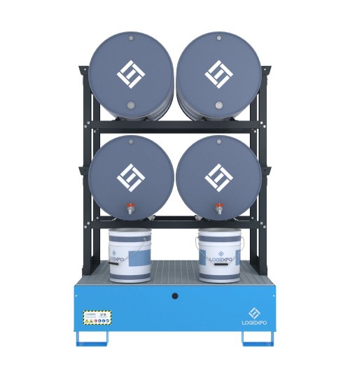 VASCA DI CONTENIMENTO per 4 Fusti da 200 litri disposti in orizzontale