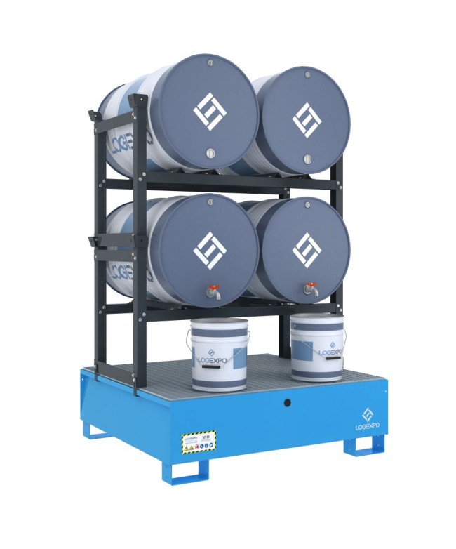 VASCA DI CONTENIMENTO per 4 Fusti da 200 litri disposti in orizzontale