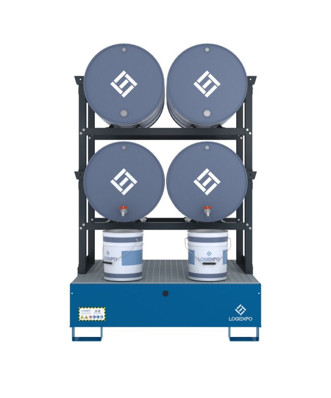 VASCA DI CONTENIMENTO per 4 Fusti da 200 litri disposti in orizzontale