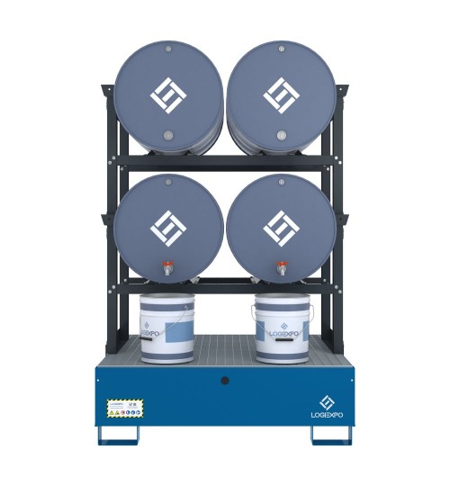 VASCA DI CONTENIMENTO per 4 Fusti da 200 litri disposti in orizzontale