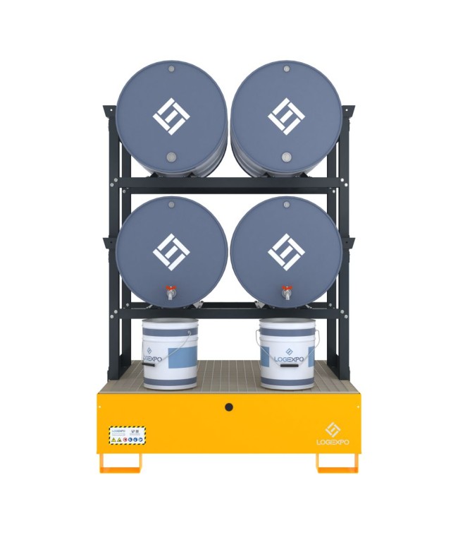 VASCA DI CONTENIMENTO per 4 Fusti da 200 litri disposti in orizzontale