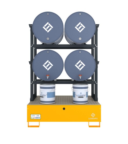 VASCA DI CONTENIMENTO per 4 Fusti da 200 litri disposti in orizzontale