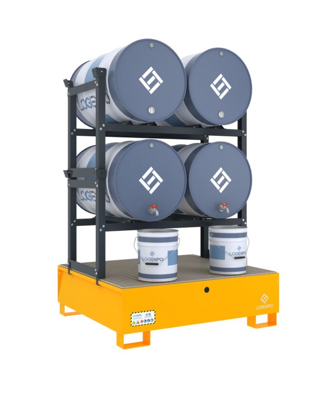 VASCA DI CONTENIMENTO per 4 Fusti da 200 litri disposti in orizzontale