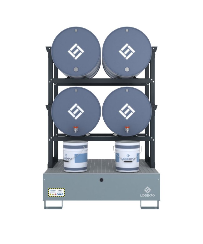 VASCA DI CONTENIMENTO per 4 Fusti da 200 litri disposti in orizzontale