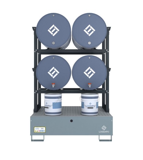 VASCA DI CONTENIMENTO per 4 Fusti da 200 litri disposti in orizzontale