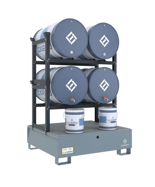 VASCA DI CONTENIMENTO per 4 Fusti da 200 litri disposti in orizzontale