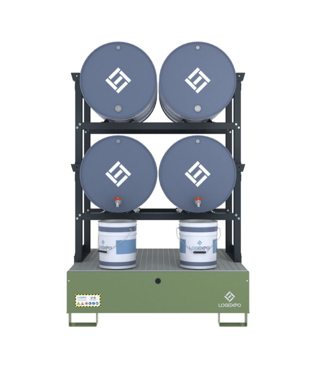 VASCA DI CONTENIMENTO per 4 Fusti da 200 litri disposti in orizzontale