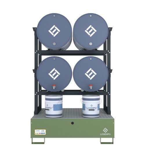 VASCA DI CONTENIMENTO per 4 Fusti da 200 litri disposti in orizzontale